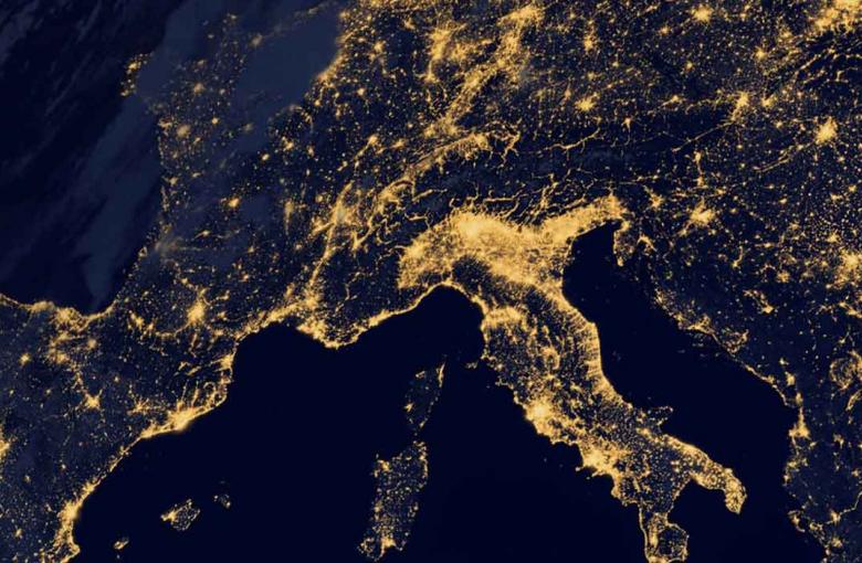 Italy at Night from Space